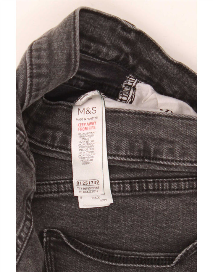 Marks & Spencer Herre Slim Jeans W32 L31 Sort Bomuld