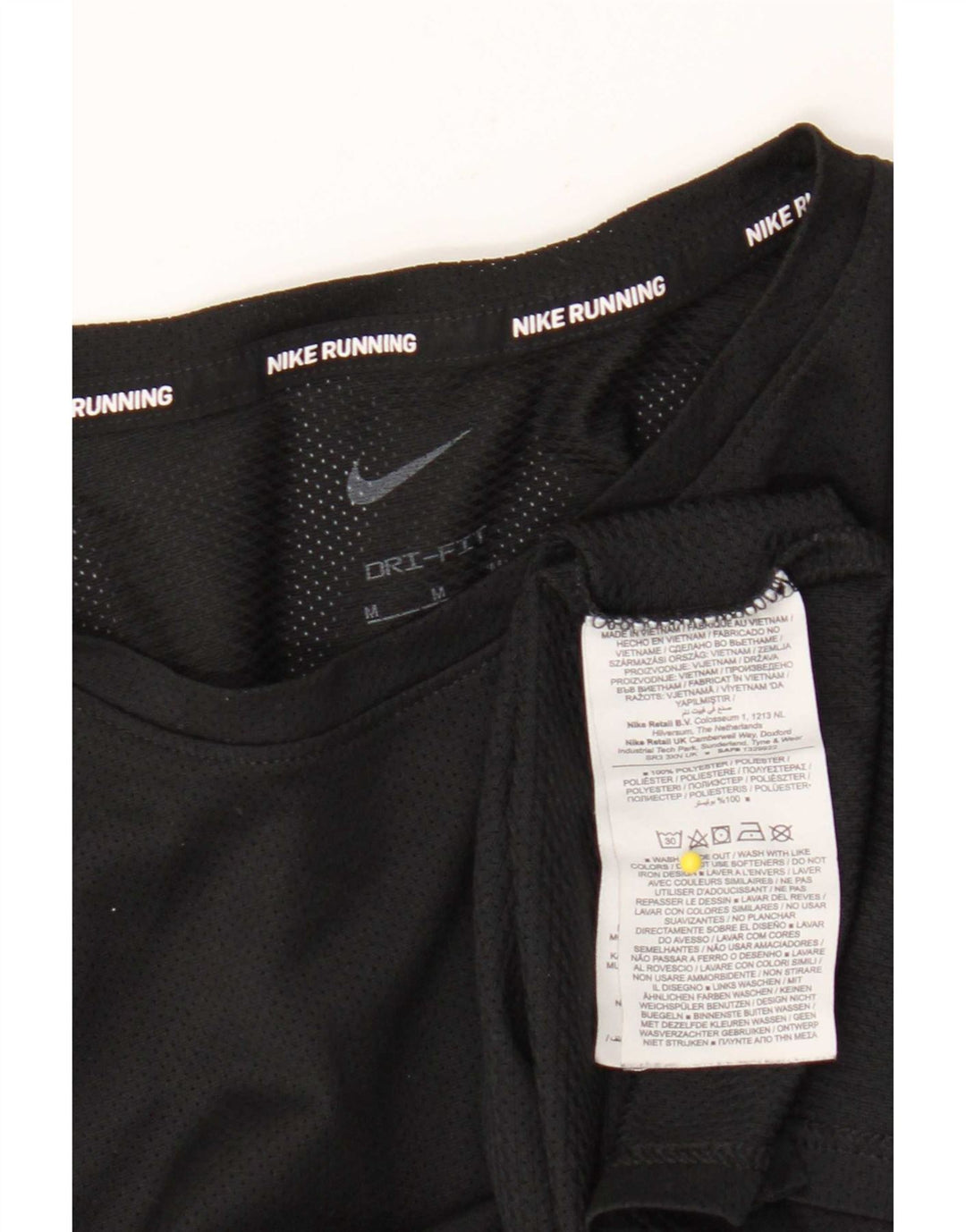Nike Herre Dri Fit T-Shirt Top Medium Sort Polyester