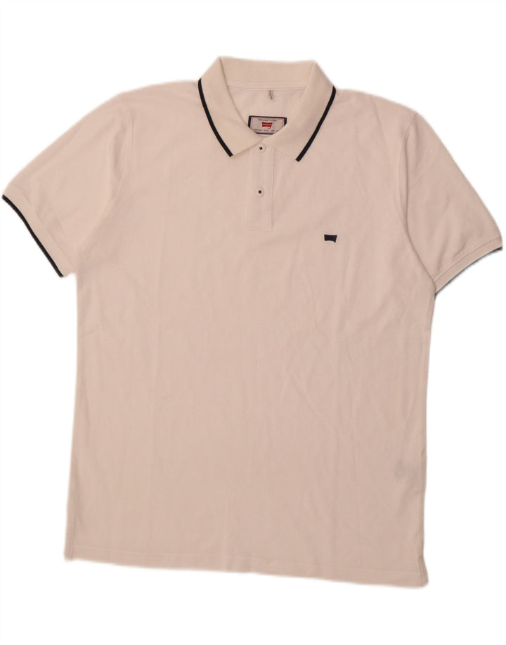 CARRERA Mens Regular Polo Shirt Large White Cotton Vintage Carrera and Second-Hand Carrera from Messina Hembry 