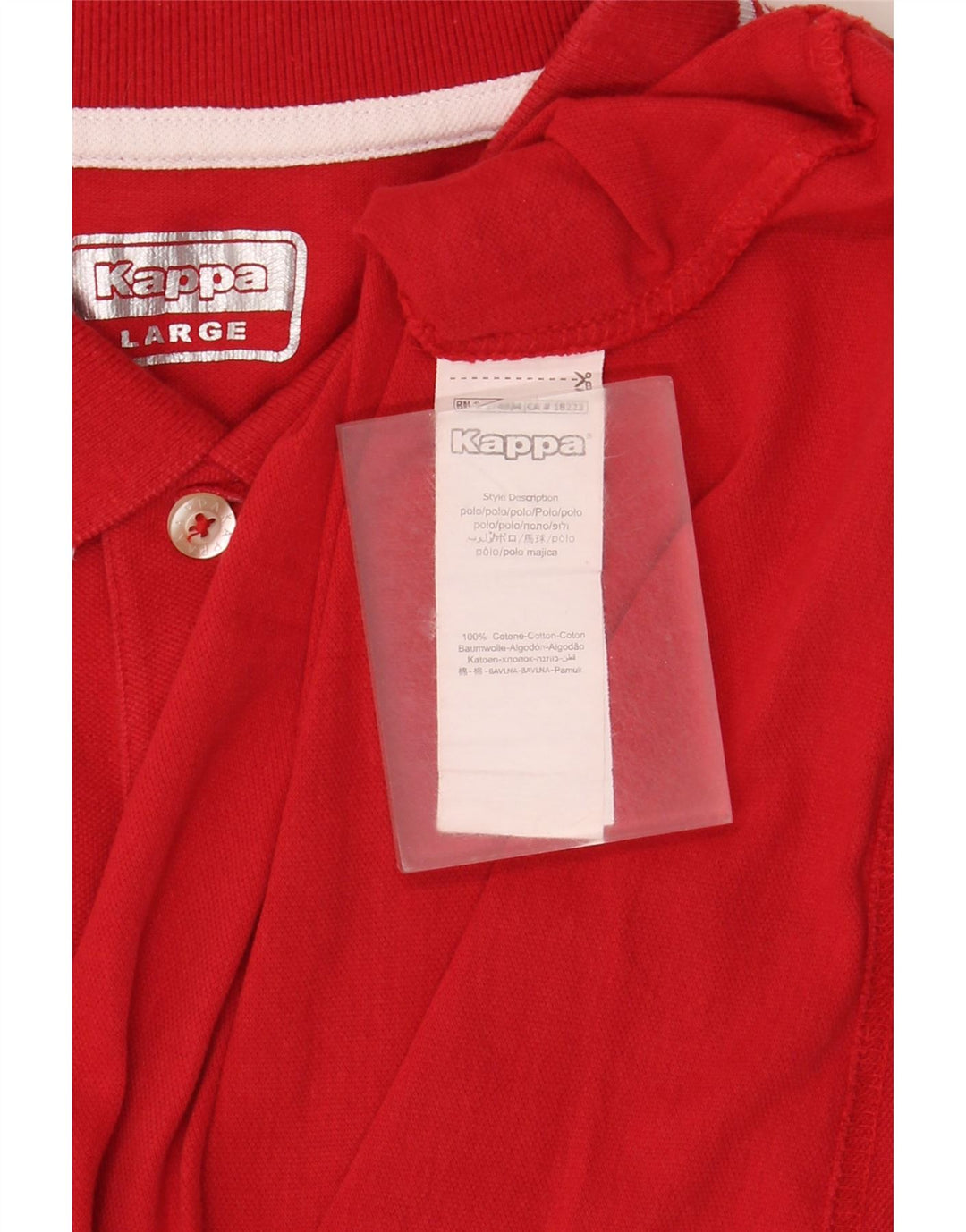KAPPA Mens Polo Shirt Large Red Cotton