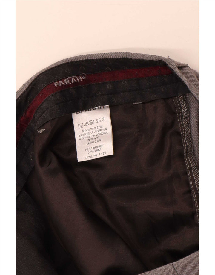 Farah Herren-Anzughose, gerade, W36, L33, grau, Polyester