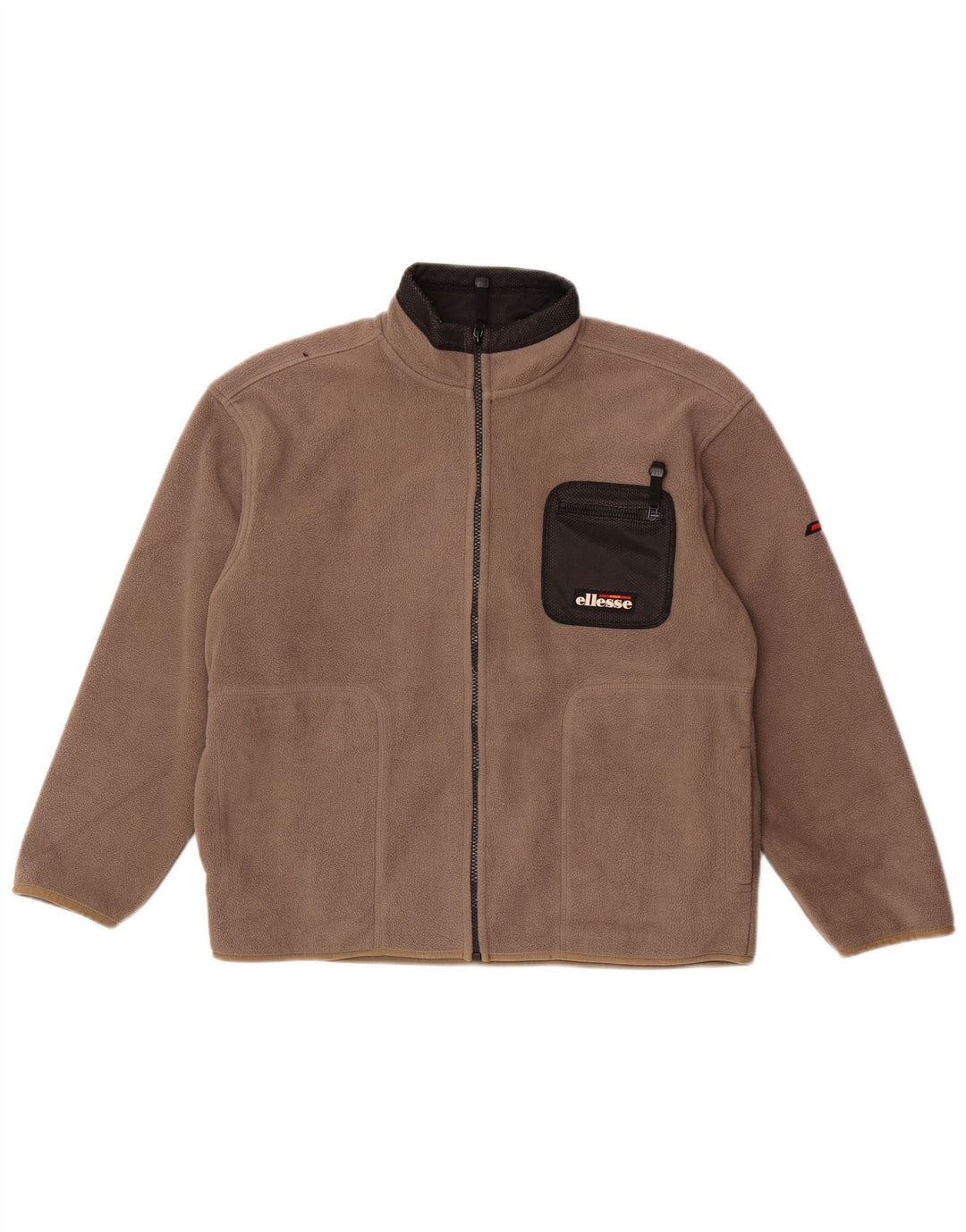Ellesse Boys Fleece Jacket 12-13 Years Large Grey Colourblock Polyester