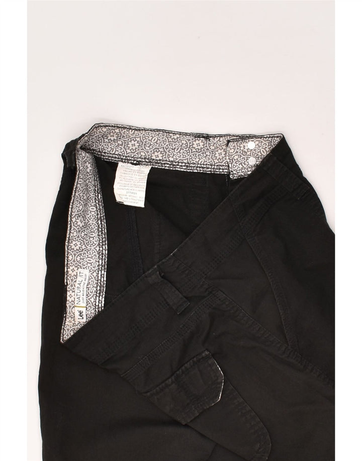 LEE Womens Natural Fit Casual Shorts US 10 Large W32 Black Cotton | Vintage Lee | Thrift | Second-Hand Lee | Used Clothing | Messina Hembry 