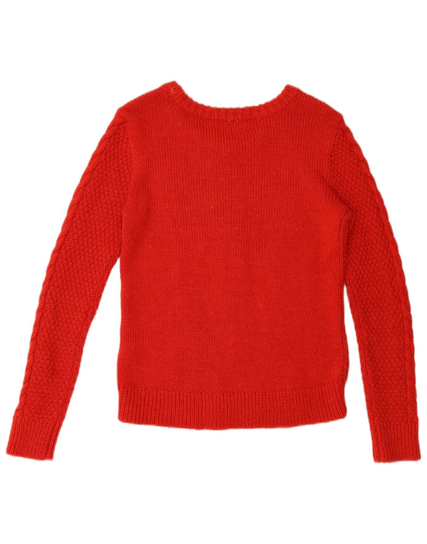Pulover Hollister pentru femei cu gât de barcă, UK 6 XS, roșu acrilic