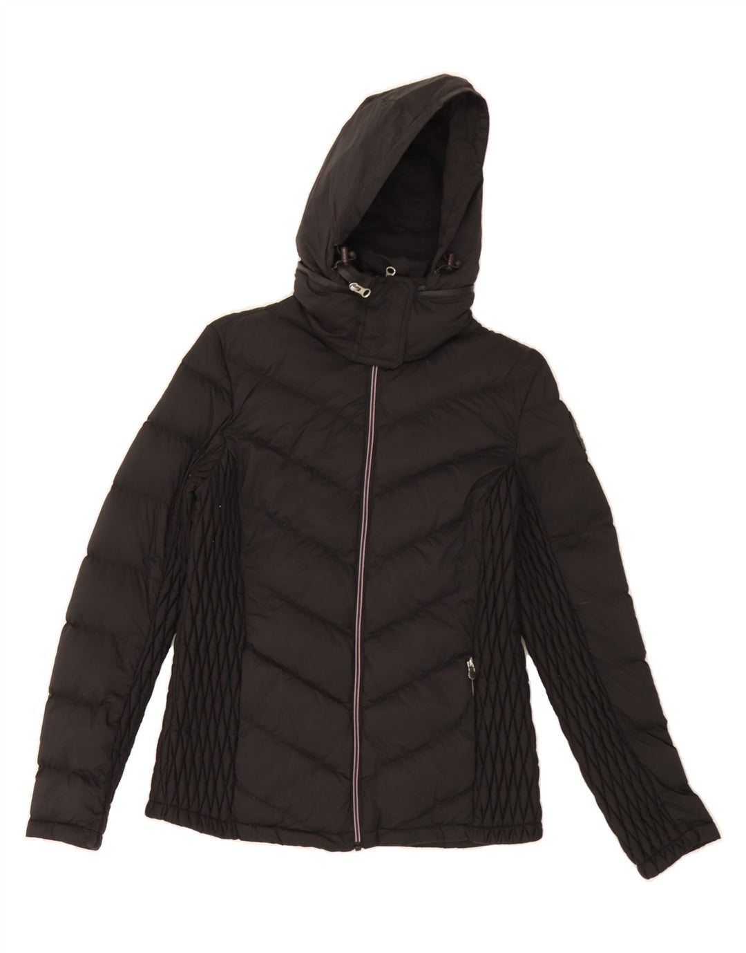 BEST COMPANY Womens Hooded Padded Jacket UK 12 Medium Black Polyamide Vintage Best Company and Second-Hand Best Company from Messina Hembry 