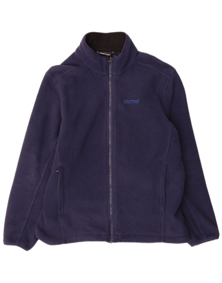 MARMOT Mens Fleece Jacket UK 40 Large Navy Blue Polyester