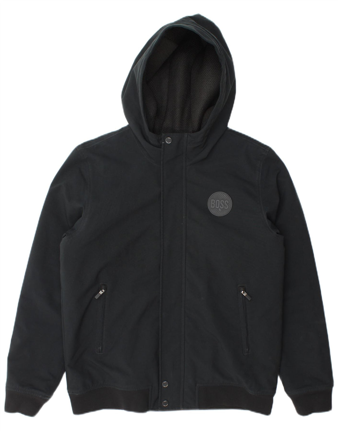 Jachetă bomber cu glugă pentru băieți Hugo Boss 13-14 ani Poliester negru mic