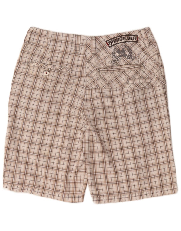 Quiksilver Mens Graphic Chino Shorts Medium W32 Beige Check Poliészter