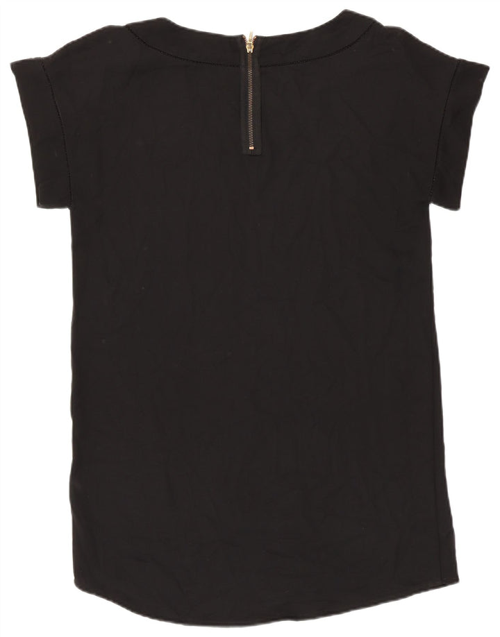 ZARA Womens Blouse Top UK 16 Large Black