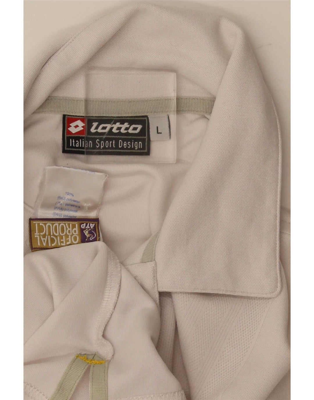 Polo da uomo Lotto Large in poliestere bianco