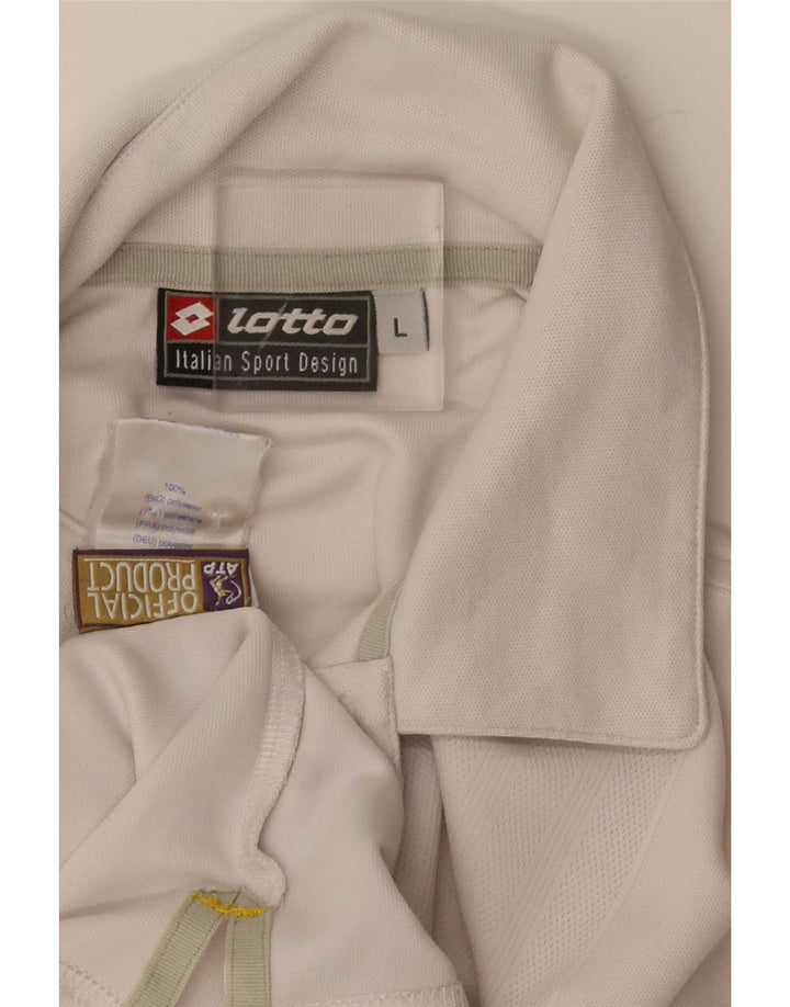Polo da uomo Lotto Large in poliestere bianco