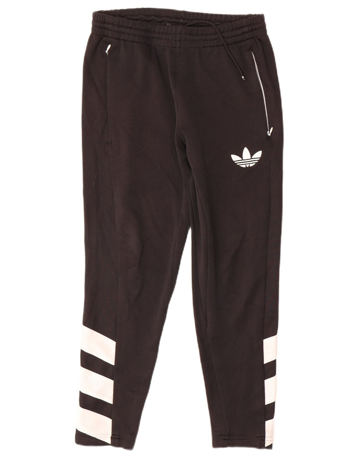 ADIDAS Mens Graphic Tracksuit Trousers Small  Black Colourblock Polyester