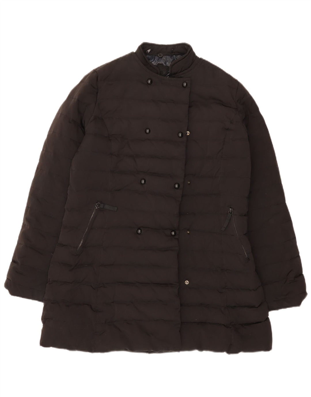 Massimo Dutti Womens Padded Coat UK 16 Large Black Polyester
