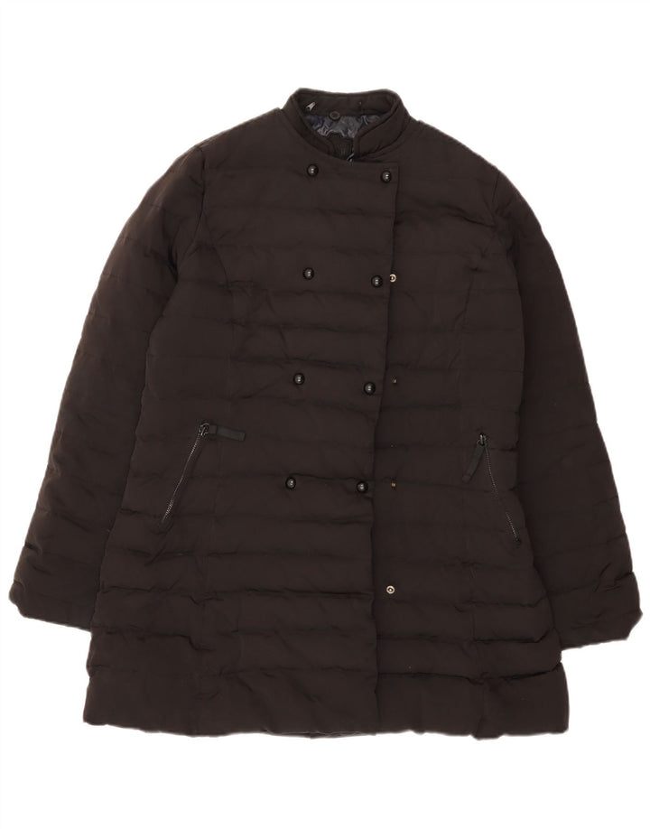 Massimo Dutti Womens Padded Coat UK 16 Large Black Polyester