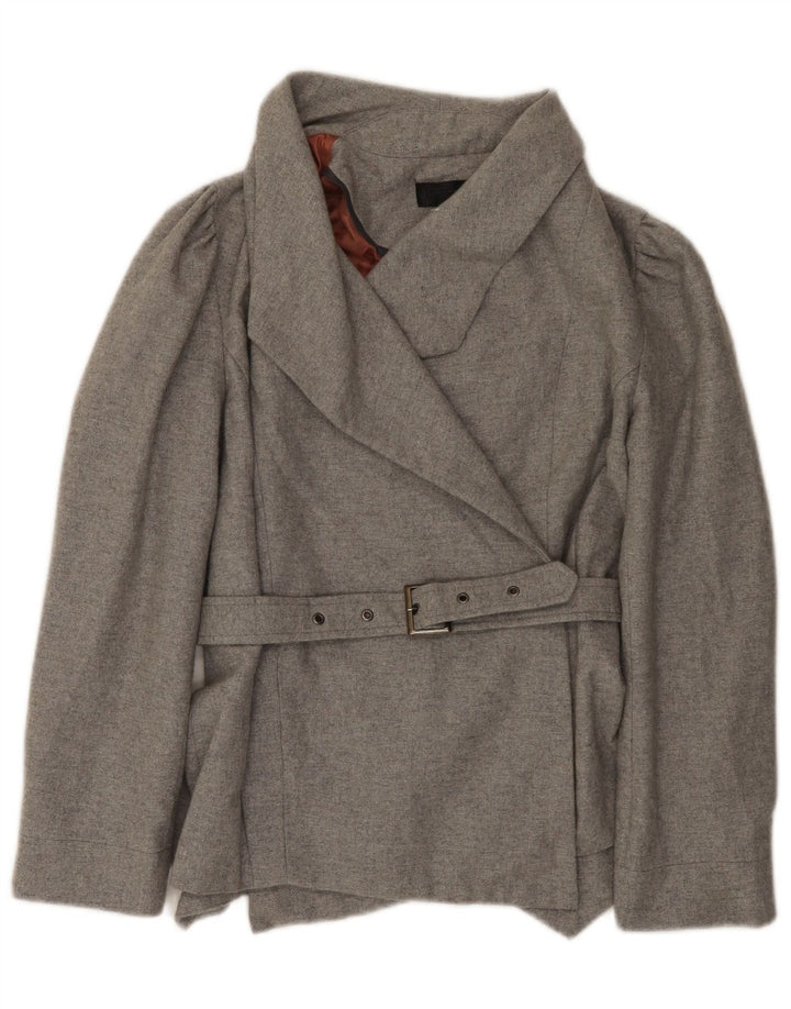 Topshop Womens Blazer Jacket UK 10 Small Grey Polyester