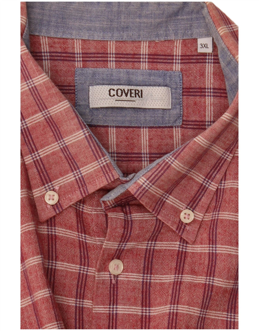 Coveri Mens Short Sleeve Shirt 3XL Red Check
