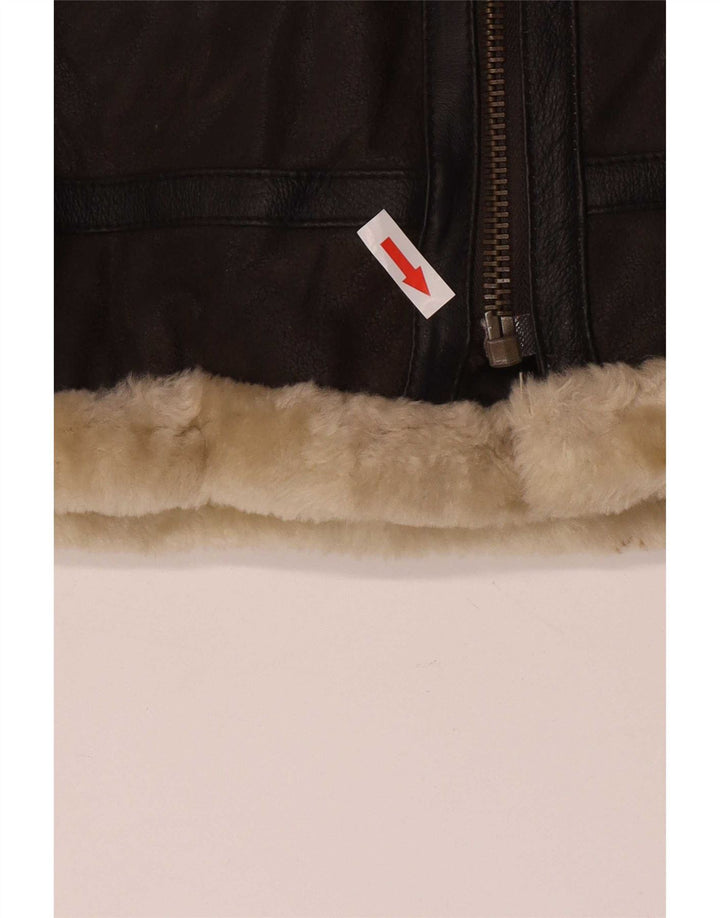 Γυναικείο Shearling Jacket Conbipel UK 16 Large Brown Δερμάτινο