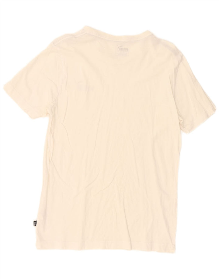 Puma Herren T-Shirt Top Small Weiß Baumwolle
