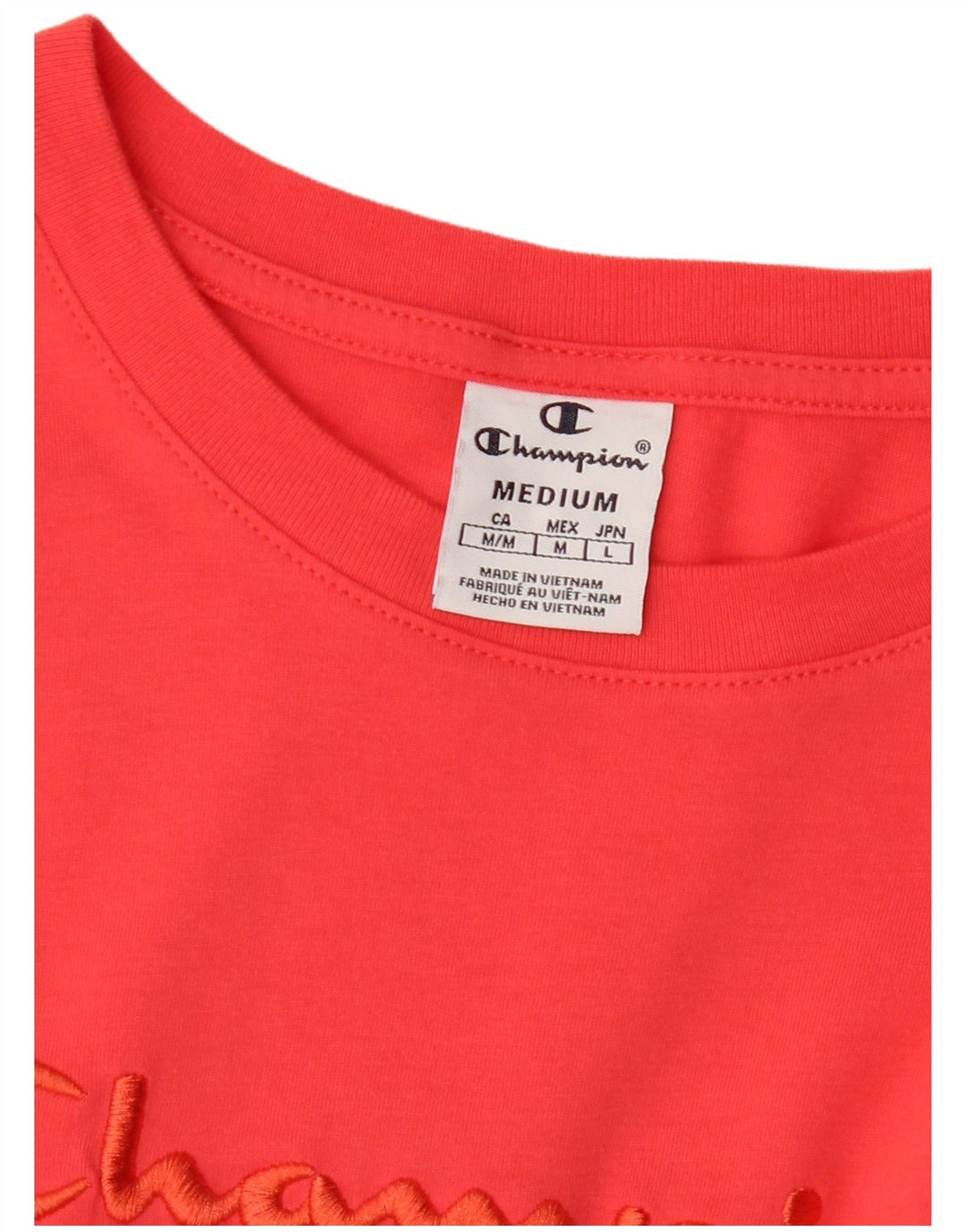 CHAMPION Womens Graphic T-Shirt Top UK 14 Medium Red