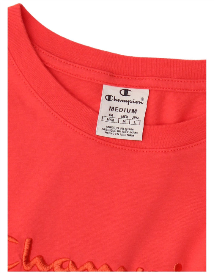 CHAMPION Womens Graphic T-Shirt Top UK 14 Medium Red