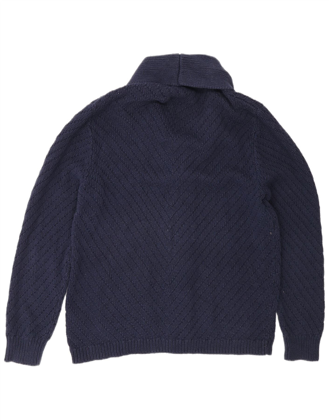J. Crew Mens Cardigan Sweater Large Navy Blue Cotton