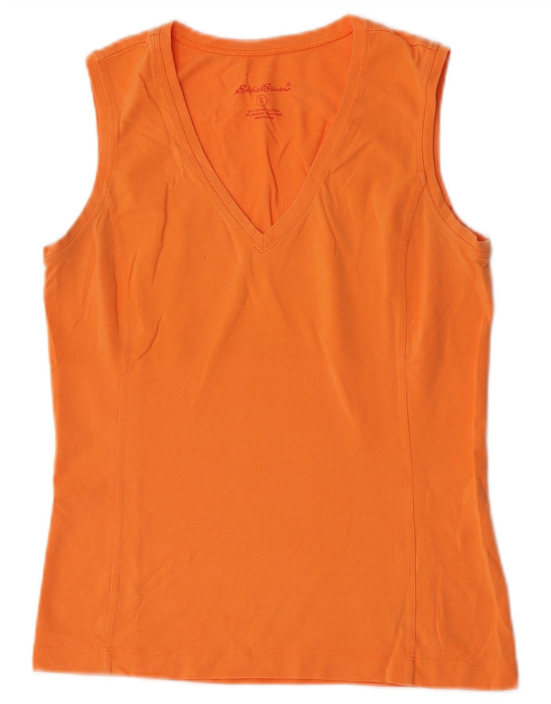 Eddie Bauer Womens Vest Top UK 10 Small Orange Cotton
