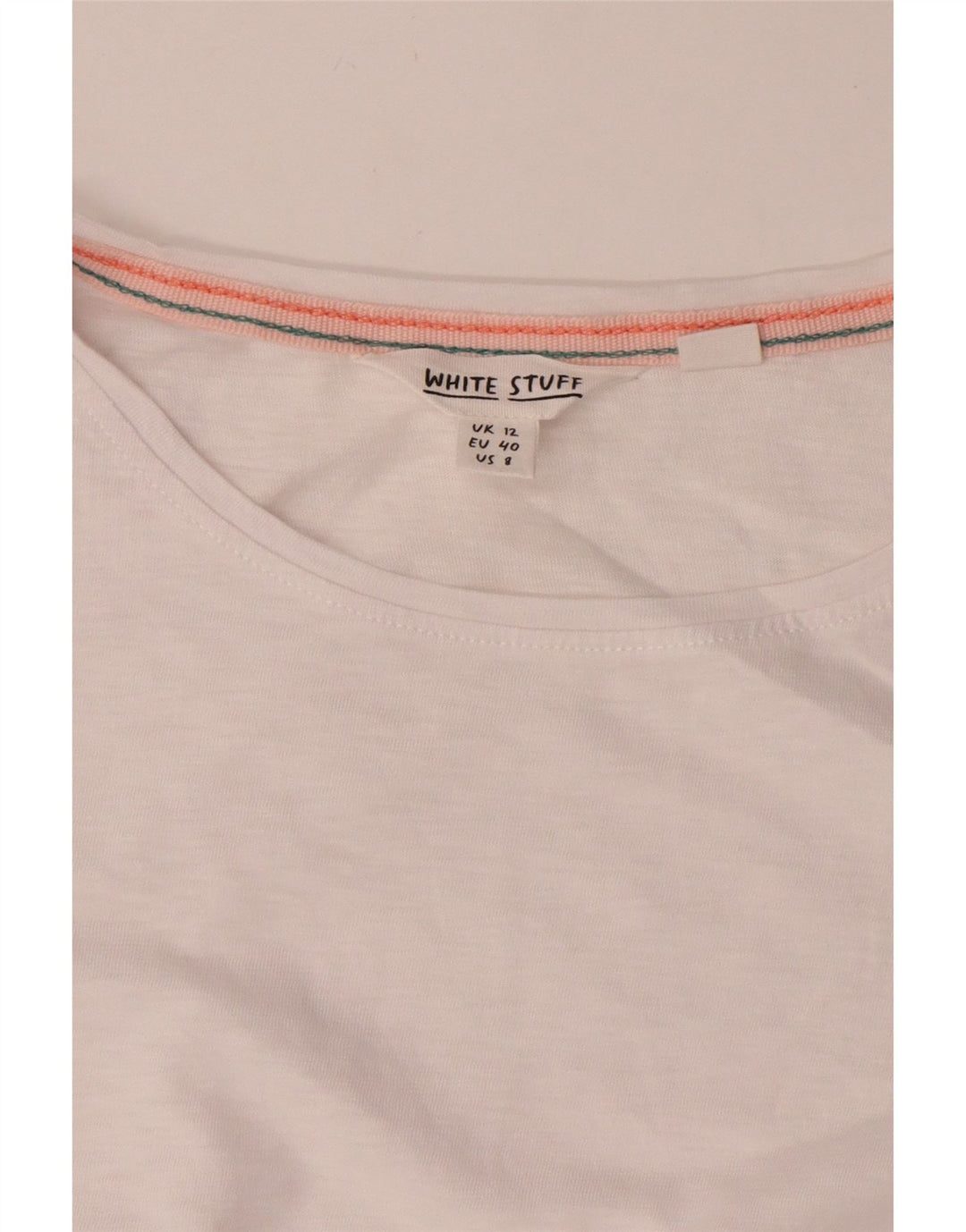 White Stuff Womens T-Shirt Top UK 12 Medium White Cotton
