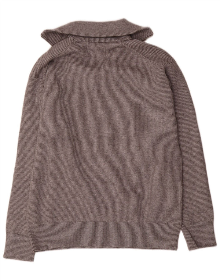 Jack Wills Mens Zip Neck Jumper Sweater Small Grey Viscose