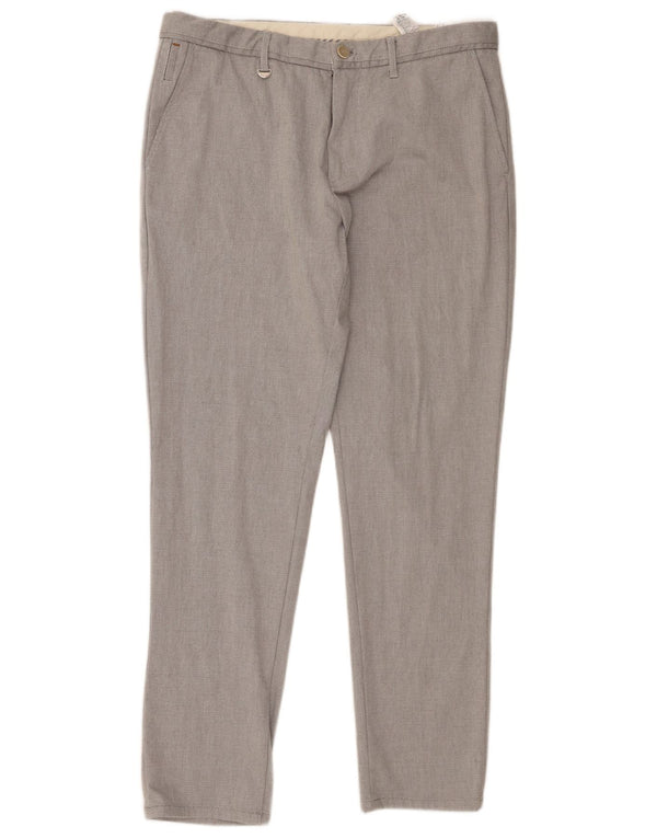 Pantaloni chino slim da uomo Zara EU 44 Large W34 L30 cotone grigio