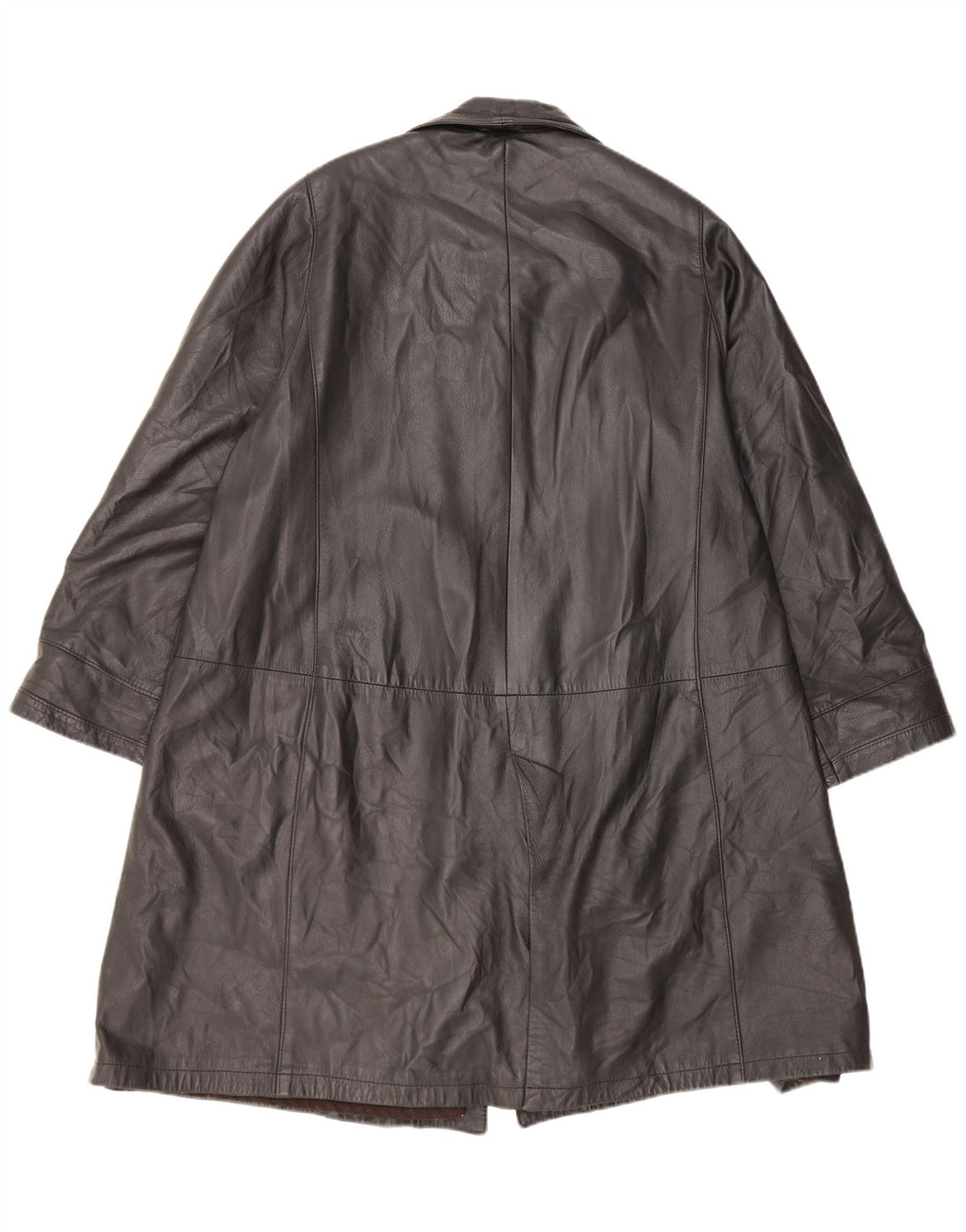 Vintage Damen Ledermantel UK 16 Large Schwarz