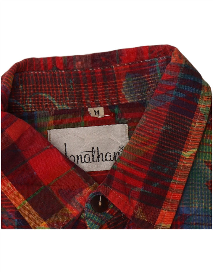 VINTAGE Mens Flannel Shirt Medium Red Check