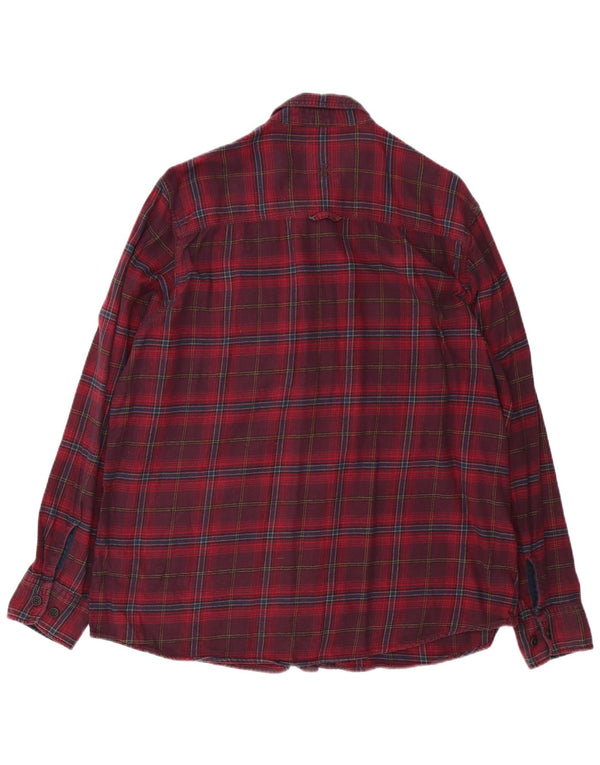Fat Face Chemise en flanelle pour homme XL en coton à carreaux bordeaux