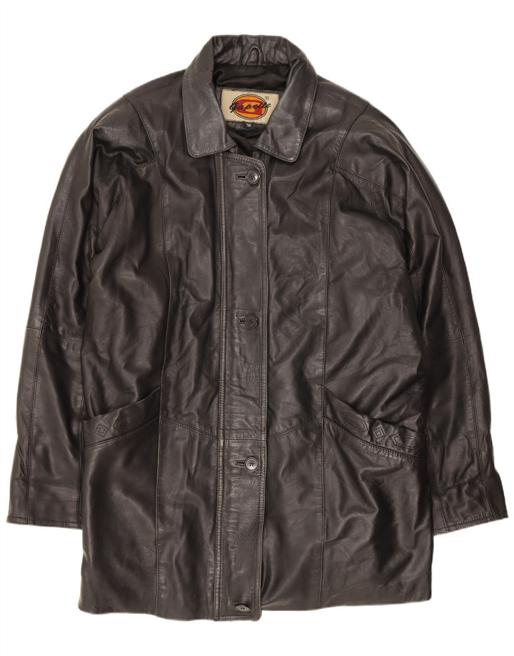 Gapelle Damen Übergroßer Ledermantel UK 18 XL Schwarz