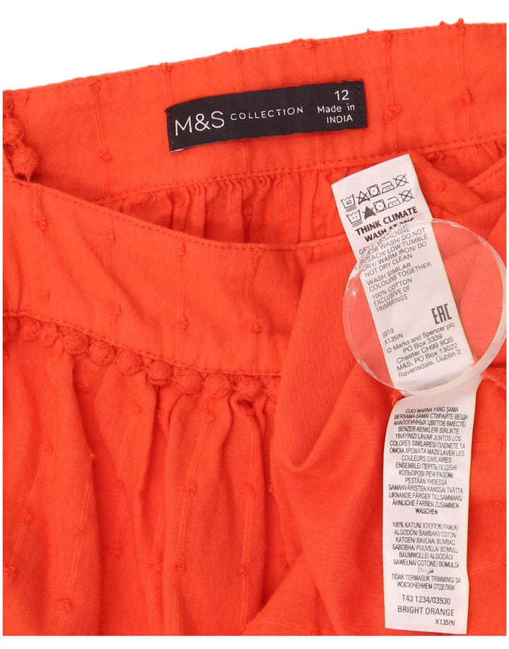 Marks & Spencer Womens Sleeveless Blouse Top UK 12 Medium Orange Spotted