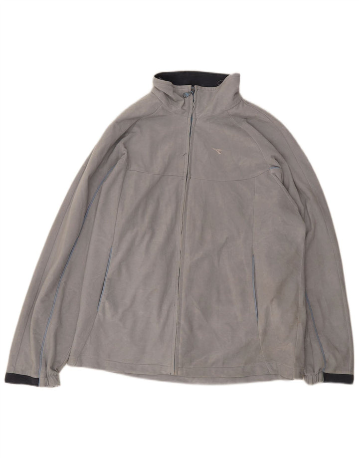 Diadora Damen-Trainingsanzug-Top-Jacke, UK 14, Größe L, grau, Polyester