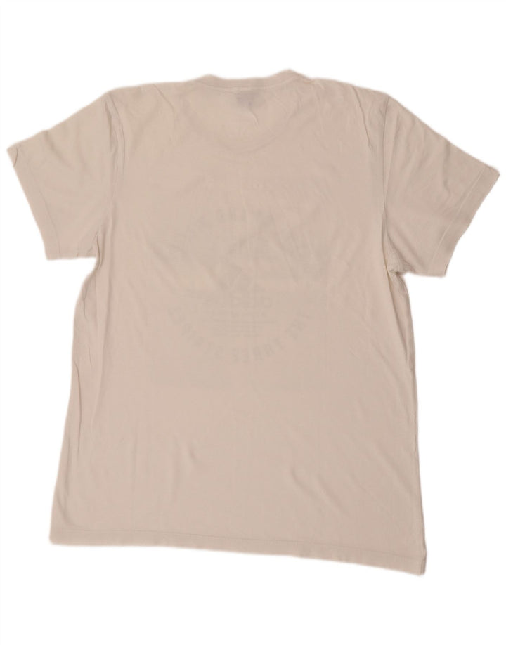 Adidas Mens Three Stripes Graphic T-Shirt Top Medium White