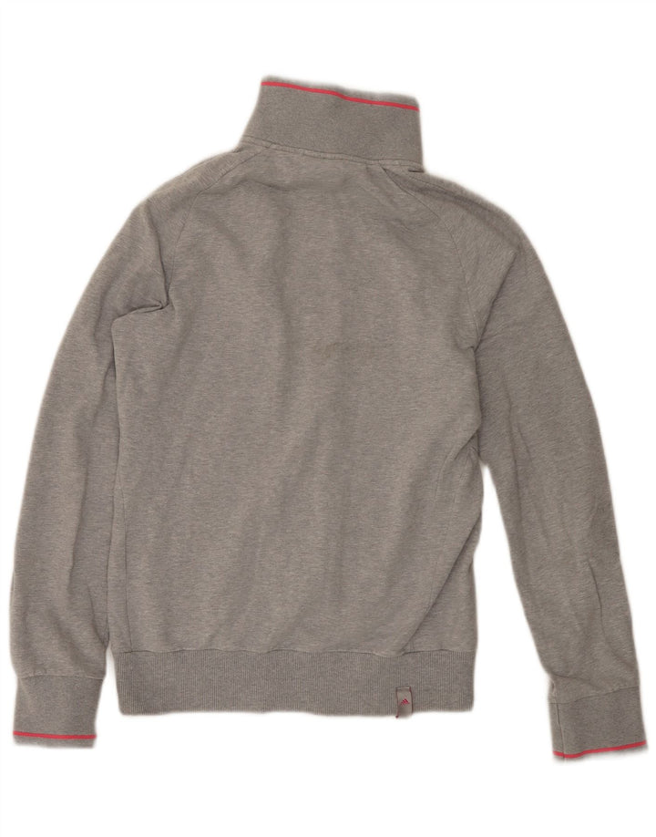Adidas Womens Tracksuit Top Jacket UK 10 Small Grey Cotton
