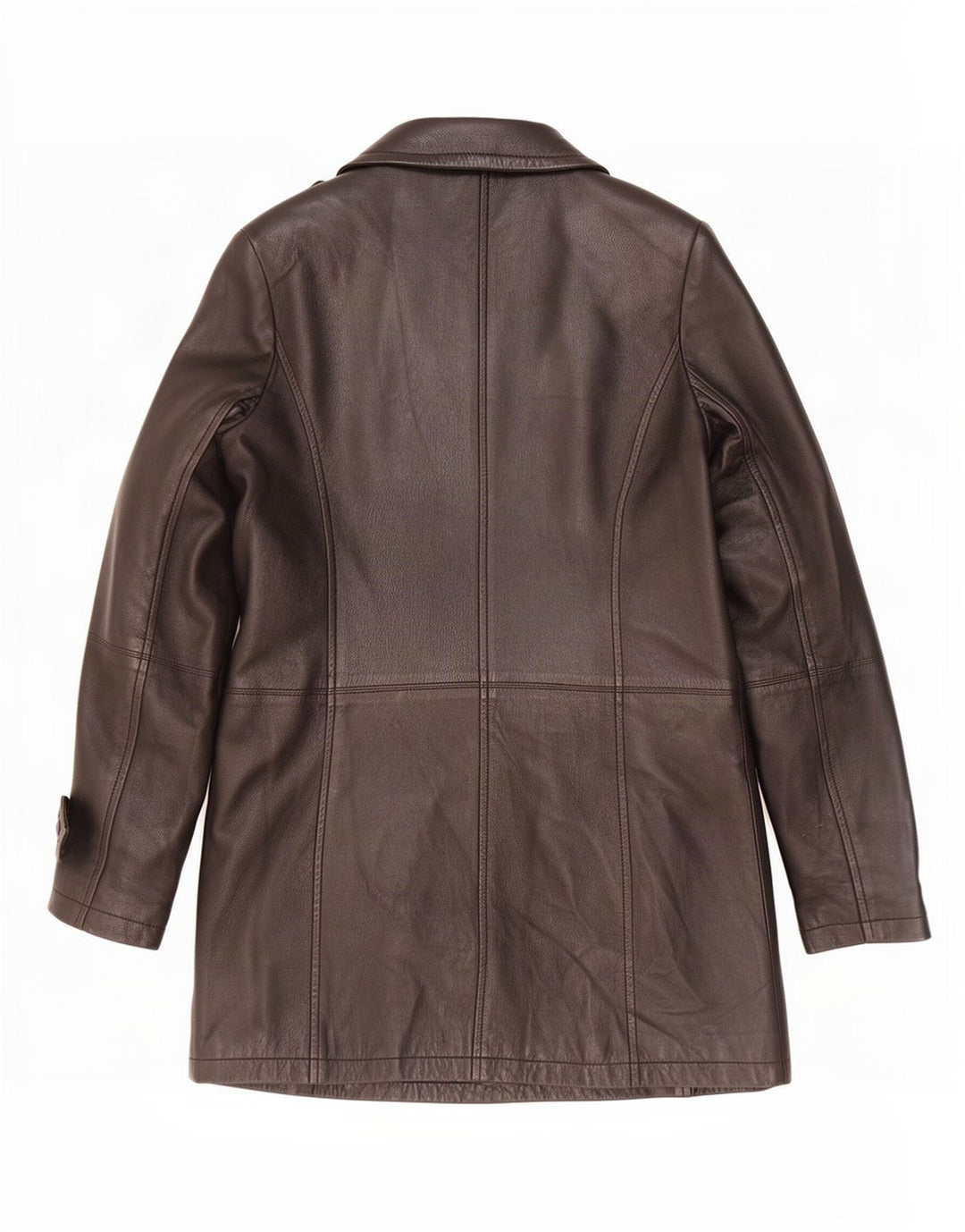 Vintage Womens Leather Coat UK 10 Small Black