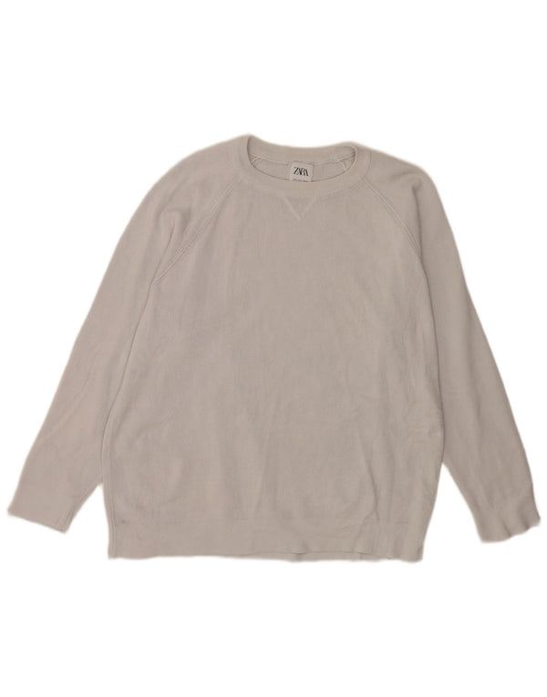 Ανδρικό πουλόβερ Zara Crew Neck Jumper Large Grey