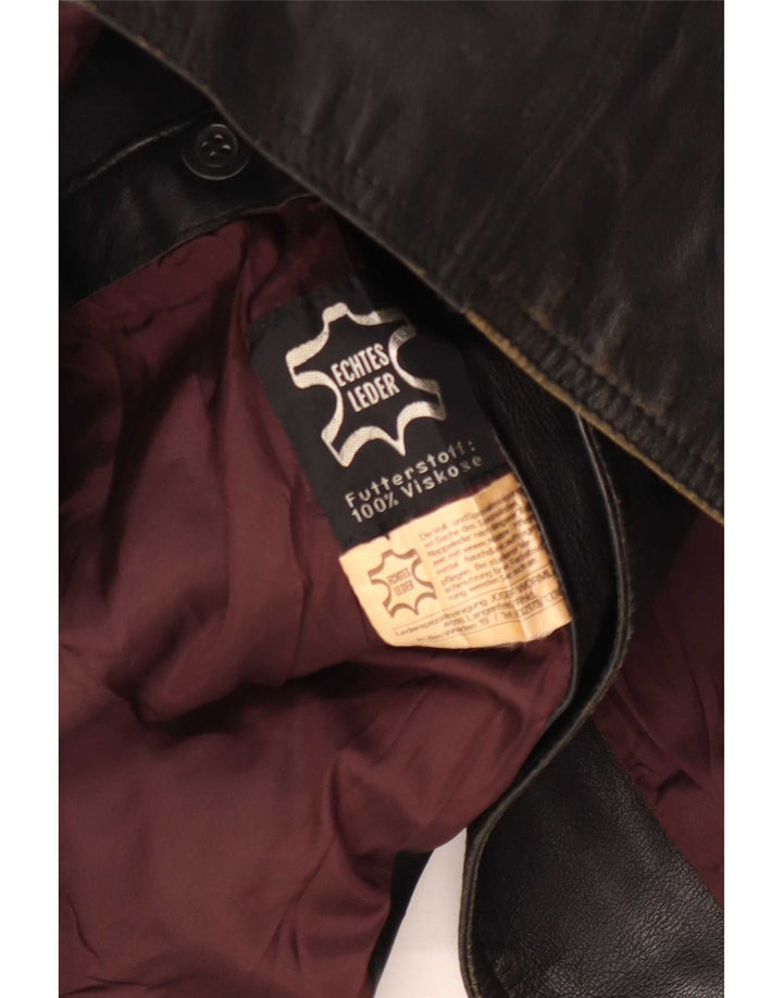 Vintage hombres chaqueta de cuero Reino Unido 36 pequeño negro