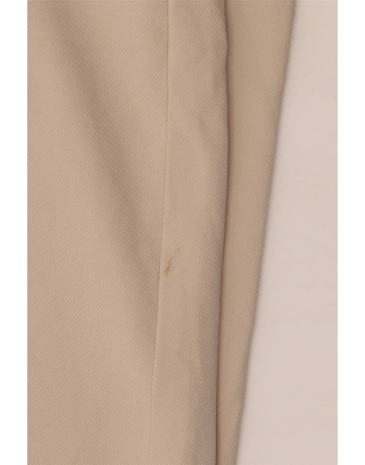 Zara Womens Wide Leg Cropped Trousers Medium W28 L26 Beige Polyester