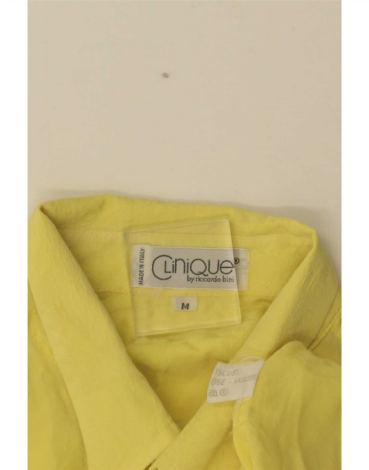 Clinique Mens Short Sleeve Shirt Medium Yellow Viscose