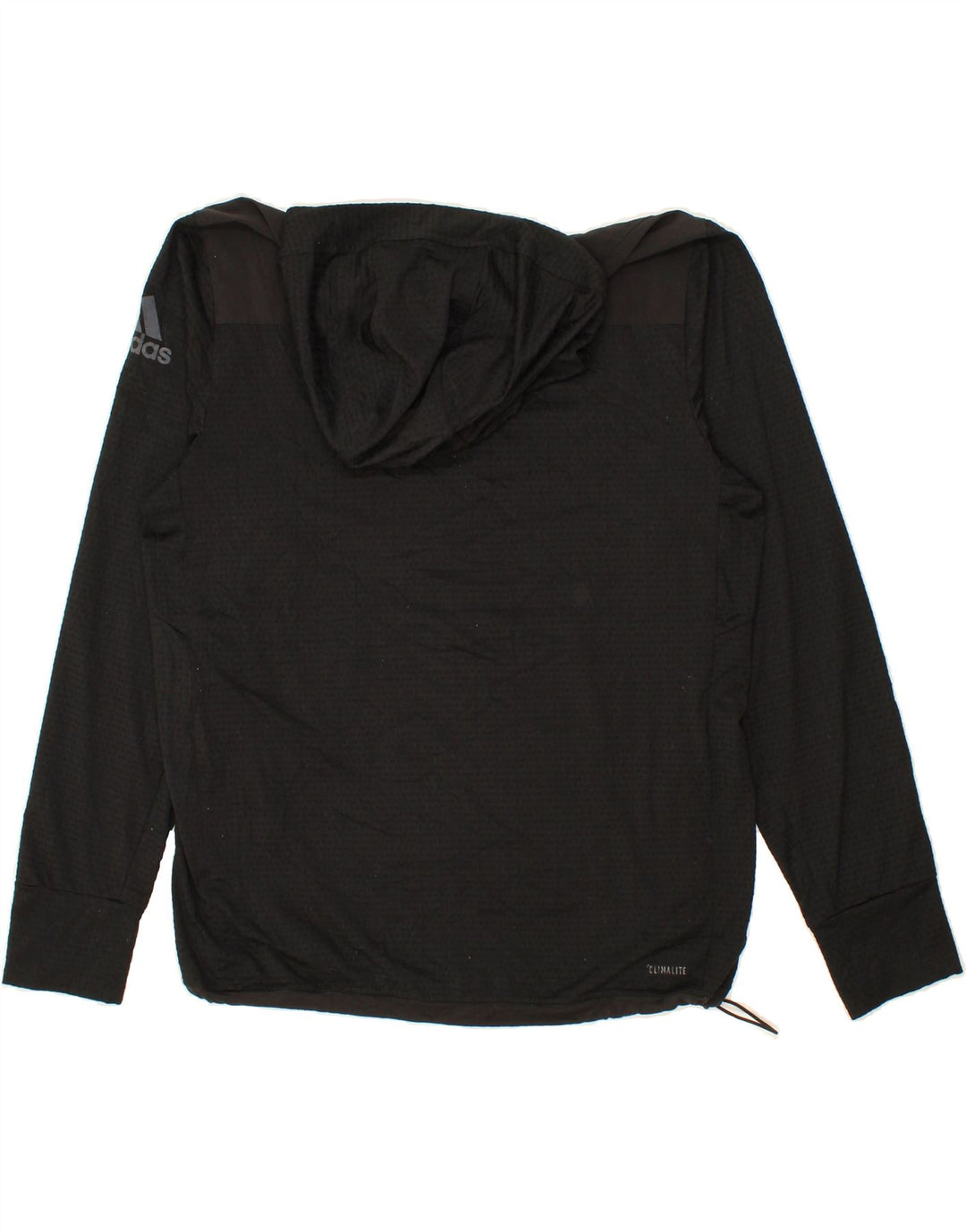 ADIDAS Mens Graphic Hoodie Jumper Large Black Spotted Polyester Vintage Adidas and Second-Hand Adidas from Messina Hembry 