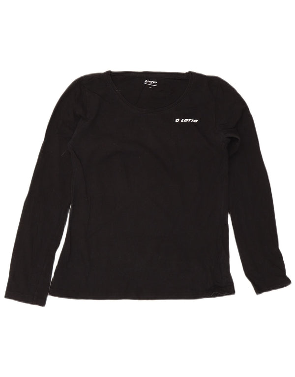 Top da donna Lotto manica lunga US 4 Small in cotone nero