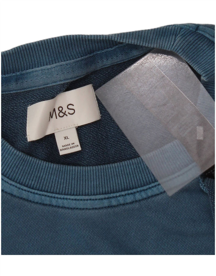 Marks & Spencer Mens Sweatshirt Jumper XL Blue Cotton
