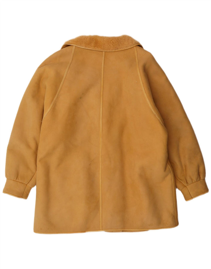 Vintage Womens Shearling Coat IT 46 Large Beige Shearling