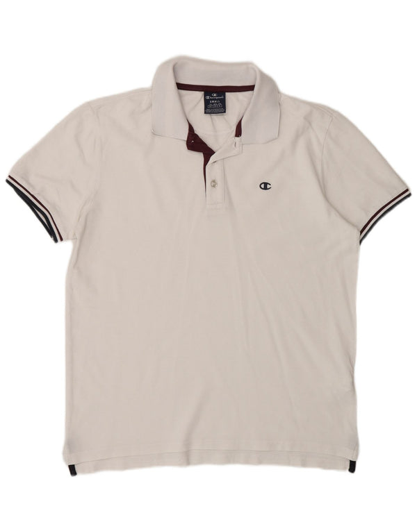 Polo da uomo a maniche corte Champion Small in cotone bianco