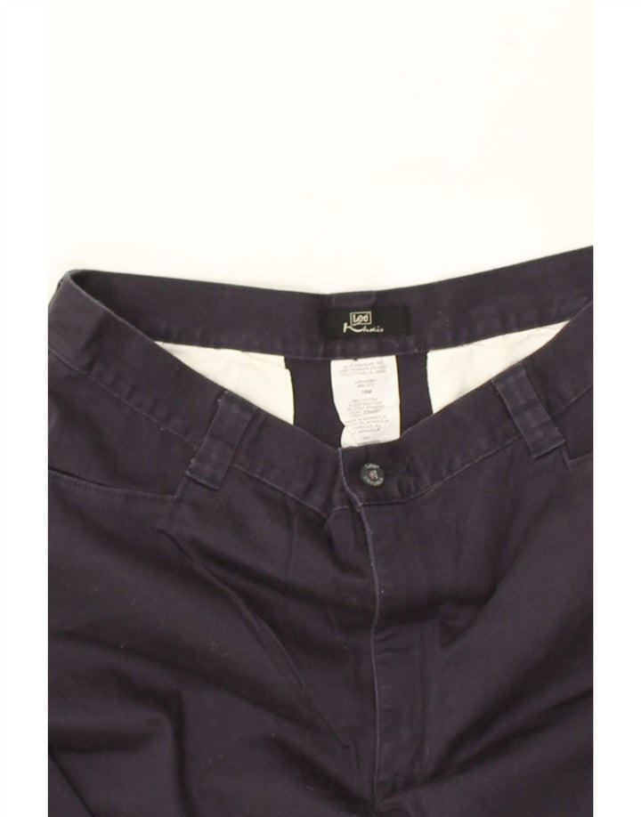 LEE Womens Straight Casual Trousers US 16 2XL W32 L31 Navy Blue Cotton | Vintage Lee | Thrift | Second-Hand Lee | Used Clothing | Messina Hembry 