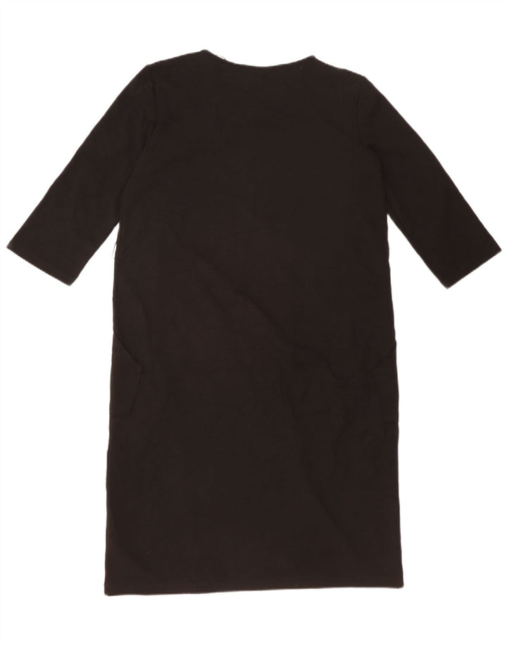 ZARA Womens 3/4 Sleeve Shift Dress UK 14 Large Black Polyester