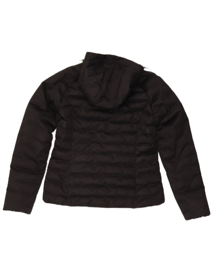 ADIDAS Womens Hooded Padded Jacket UK 12 Medium  Black Polyester